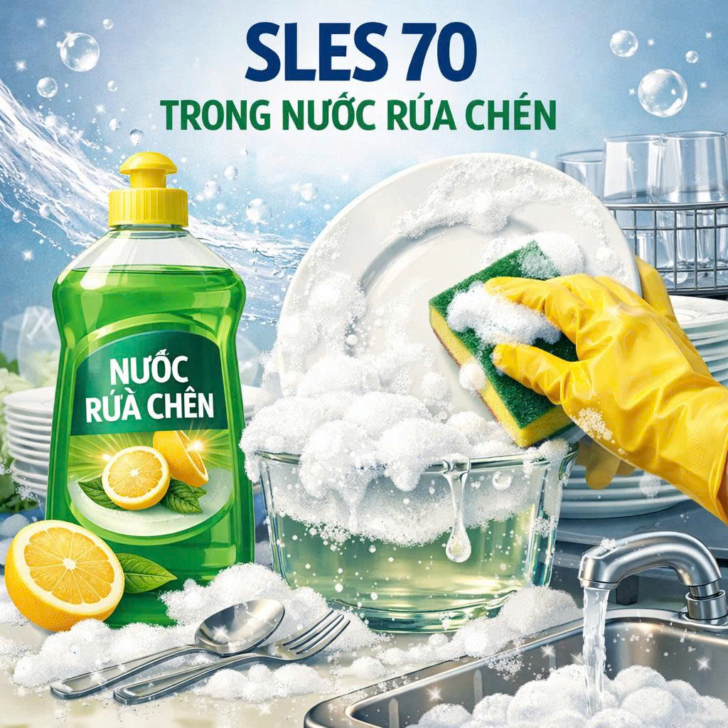 SLES trong nước rửa chén