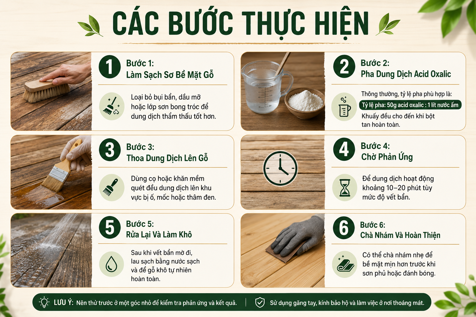 Oxalic Acid tẩy gỗ