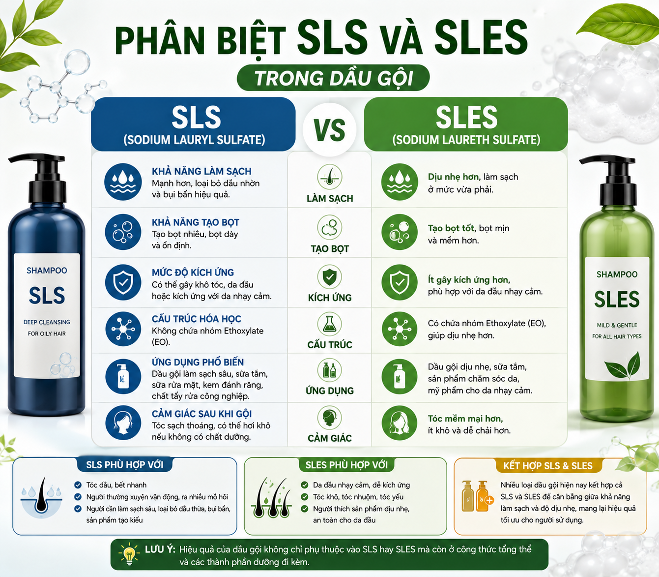 SLS VÀ SLES TRONG DẦU GỘI