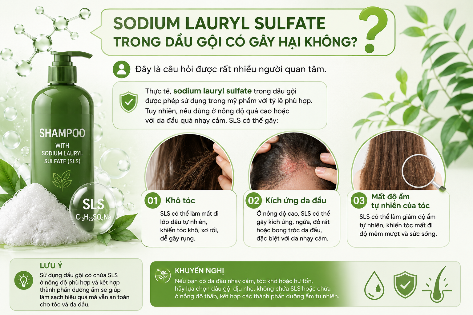 SLS trong dầu gội có hại không