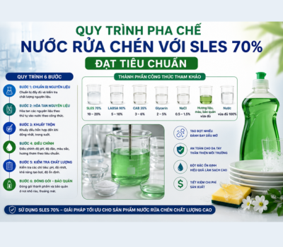 Công thức pha chế nước rửa chén bằng SLES 70%