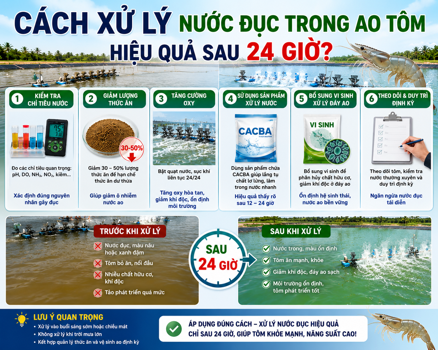 cách xử lý nước đục trong ao