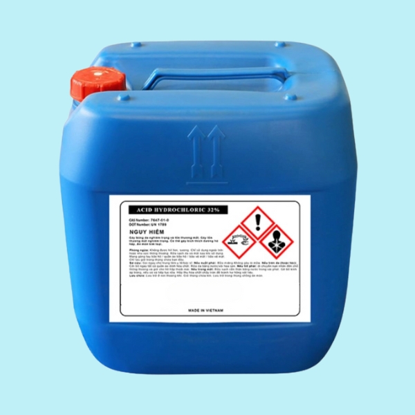 Axit HCl 32% Việt Nam – Hóa chất công nghiệp thiết yếu trong xử lý bề mặt và sản xuất hóa chất