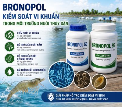 Bronopol - Kiểm So&aacute;t Vi Khuẩn Trong M&ocirc;i Trường Nu&ocirc;i Thủy Sản