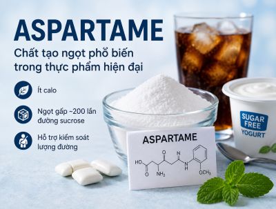 Aspartame L&agrave; G&igrave;? T&igrave;m Hiểu Về Chất Tạo Ngọt Phổ Biến Trong Thực Phẩm Hiện Đại