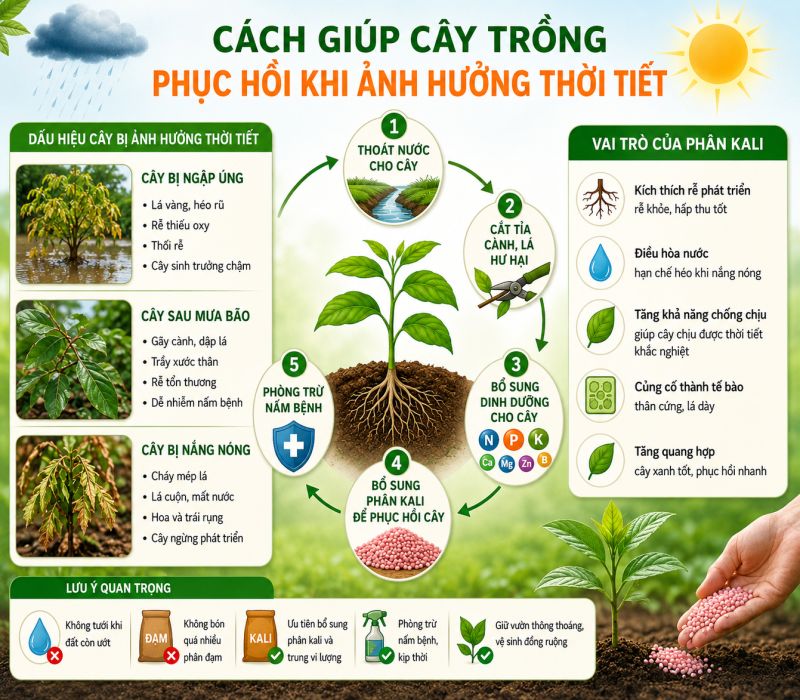 C&aacute;ch Gi&uacute;p C&acirc;y Trồng Phục Hồi Khi Ảnh Hưởng Thời Tiết