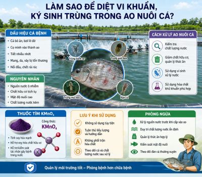 L&agrave;m Sao Để Diệt Vi Khuẩn, K&yacute; Sinh Tr&ugrave;ng Trong Ao Nu&ocirc;i C&aacute;?