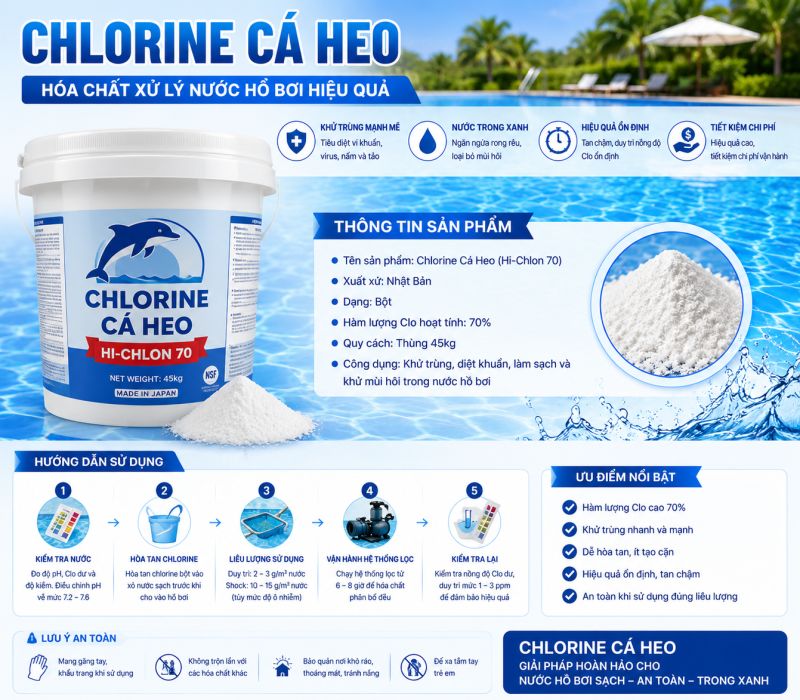 Hướng Dẫn Sử Dụng Chlorine Hồ Bơi Hiệu Quả
