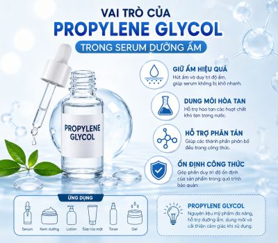 Serum thiếu ẩm - Vai tr&ograve; của Propylene Glycol l&agrave; g&igrave;?