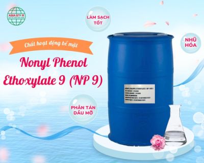 Chất hoạt động bề mặt NP9 &ndash; Nonylphenol Ethoxylate Nhũ H&oacute;a, Tẩy Dầu Mỡ Hiệu Quả