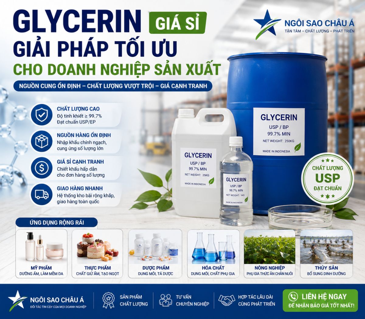 Glycerin Gi&aacute; Sỉ &ndash; Nguồn Cung Ổn Định Cho Doanh Nghiệp