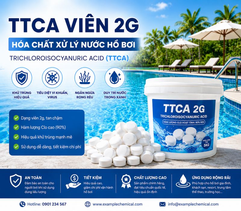 TTCA Vi&ecirc;n 2g &ndash; H&oacute;a Chất Xử L&yacute; Nước Hồ Bơi