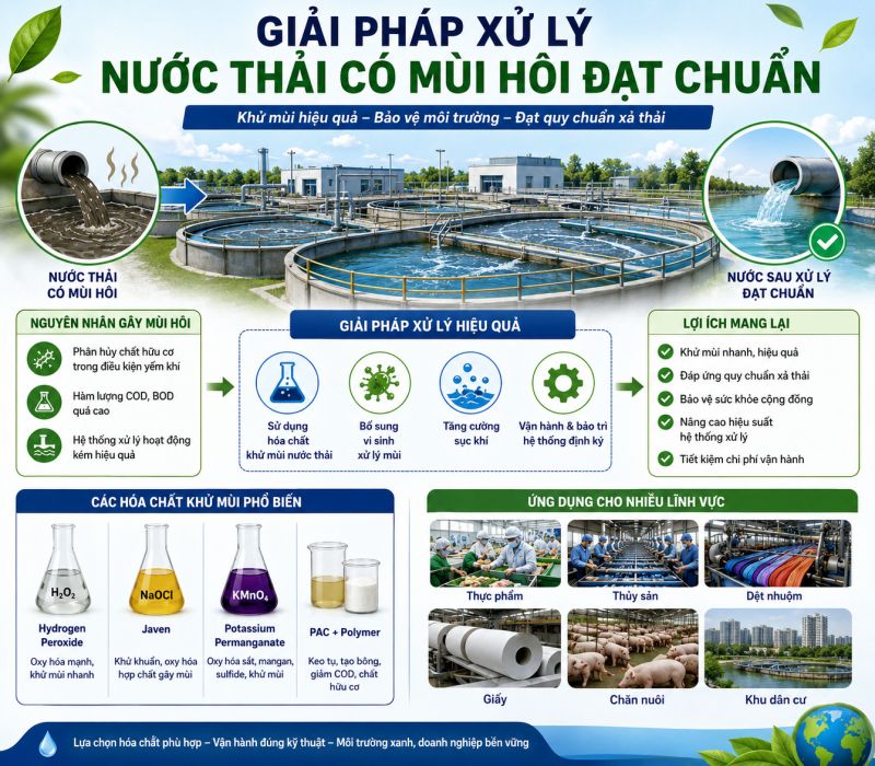 Giải Ph&aacute;p Xử L&yacute; Nước Thải C&oacute; M&ugrave;i H&ocirc;i Đạt Chuẩn
