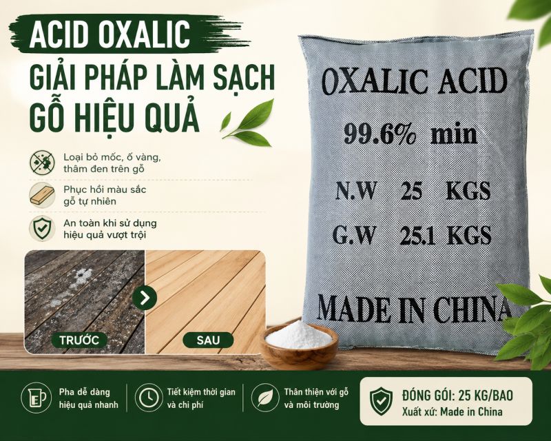 L&agrave;m Sạch Gỗ Bằng Acid Oxalic