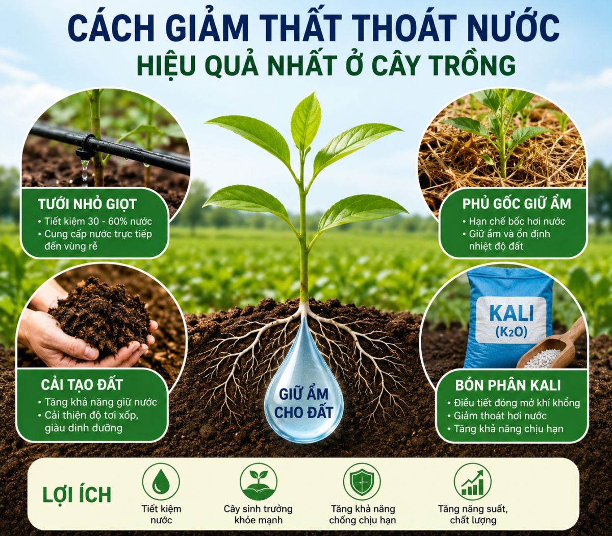 C&Aacute;CH GIẢM THẤT THO&Aacute;T NƯỚC HIỆU QUẢ NHẤT Ở C&Acirc;Y TRỒNG