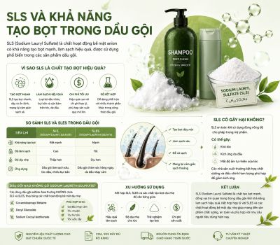 SLS V&Agrave; KHẢ NĂNG TẠO BỌT TRONG DẦU GỘI