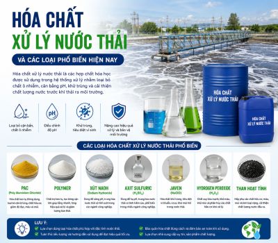 H&oacute;a Chất Xử L&yacute; Nước Thải L&agrave; G&igrave;? C&aacute;c Loại Phổ Biến Hiện Nay