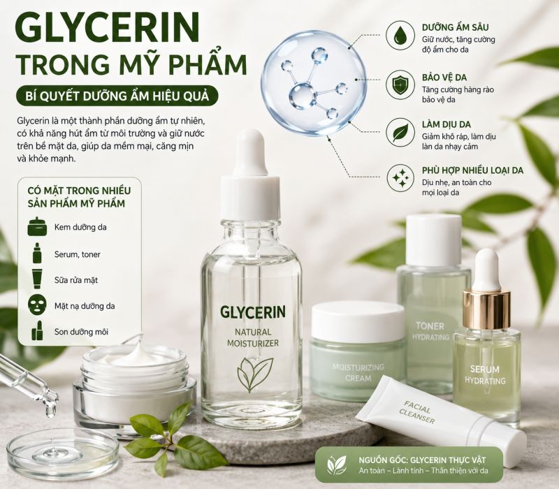 GLYCERIN TRONG MỸ PHẨM - B&Iacute; QUYẾT DƯỠNG ẨM HIỆU QUẢ