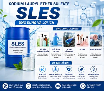 Sodium Lauryl Ether Sulfate SLES &ndash; Ứng Dụng V&agrave; Lợi &Iacute;ch