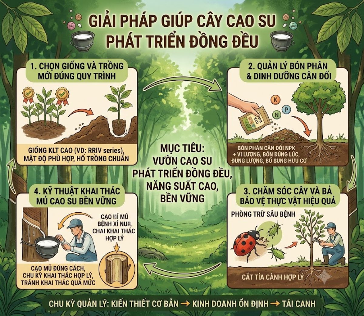 GIẢI PH&Aacute;P GI&Uacute;P C&Acirc;Y CAO SU PH&Aacute;T TRIỂN ĐỒNG ĐỀU