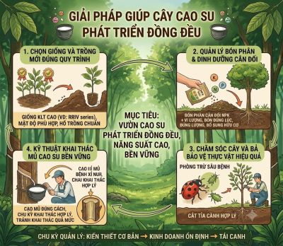 GIẢI PH&Aacute;P GI&Uacute;P C&Acirc;Y CAO SU PH&Aacute;T TRIỂN ĐỒNG ĐỀU