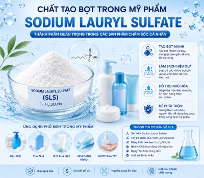 Chất Tạo Bọt Trong Mỹ Phẩm - Sodium Lauryl Sulfate