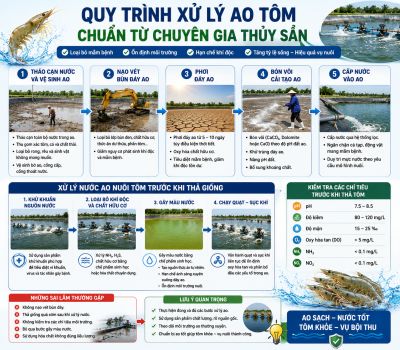Quy Tr&igrave;nh Xử L&yacute; Ao T&ocirc;m Chuẩn Từ Chuy&ecirc;n Gia Thủy Sản