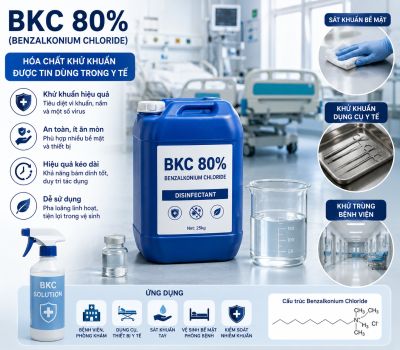 BKC 80% C&oacute; Phải L&agrave; Chất Khử Khuẩn Được Tin D&ugrave;ng Trong Y Tế?
