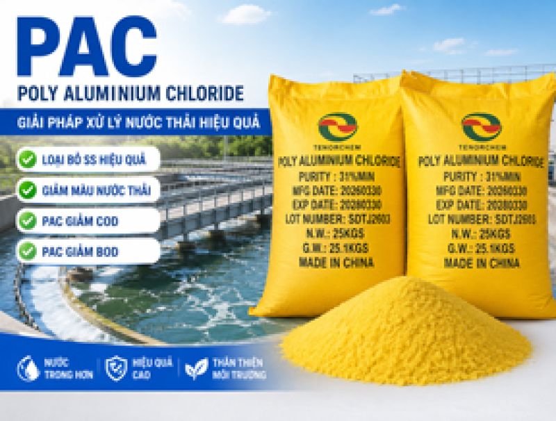 PAC Xử L&yacute; Nước Thải &ndash; Giải Ph&aacute;p Loại Bỏ SS, Giảm COD, BOD V&agrave; Khử M&agrave;u Hiệu Quả