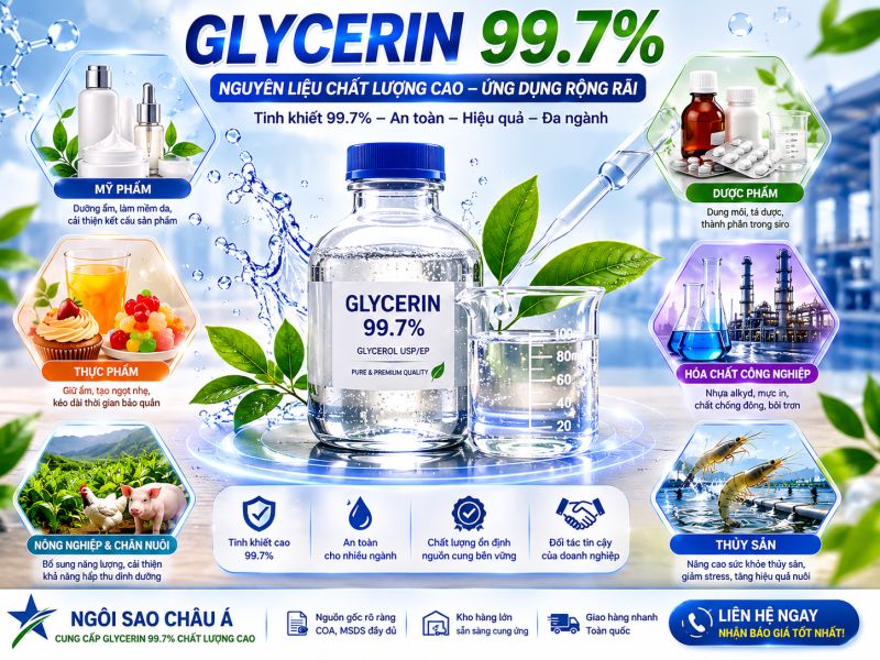 Glycerin 99.7% &ndash; Nguy&ecirc;n Liệu Được Ưa Chuộng Hiện Nay